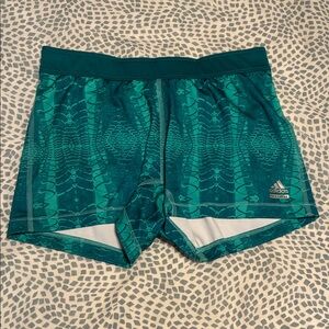 Adidas Green/Teal Patterned Athletic Shorts